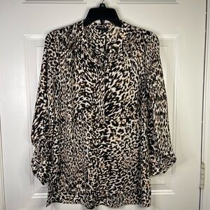 A.n.a button down long‎ sleeve Leopard blouse.